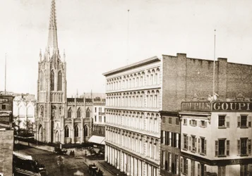 Église Grace et ancien magasin A. T. Stewart sur Broadway à la 10e rue, New York, 1868